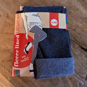 Blue star lined fleece legwear